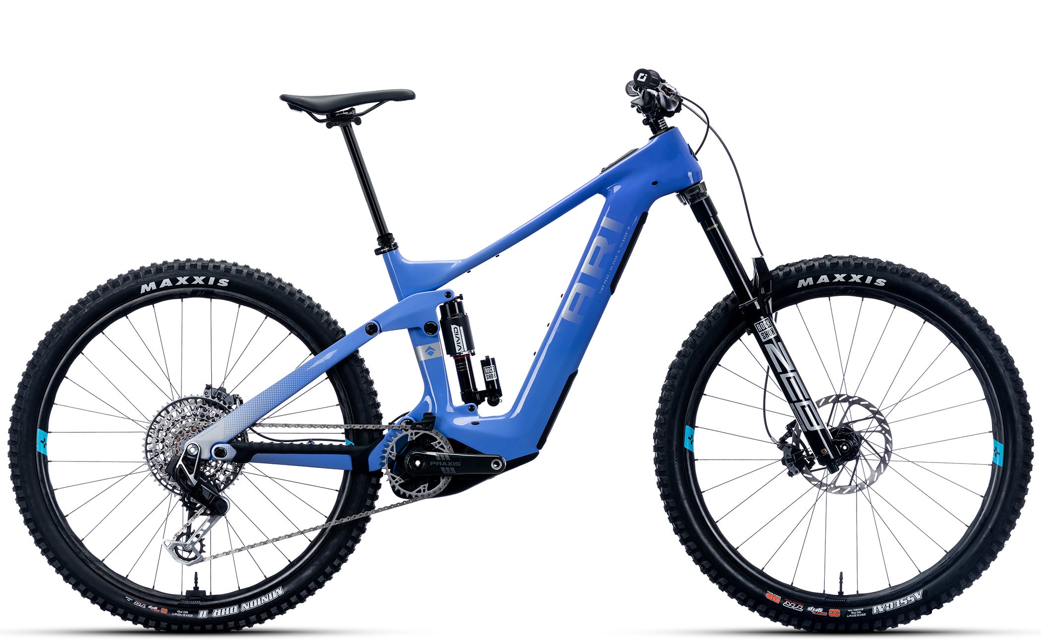 Timp Peak Bike Blue Amethyst, Carbon Full-Power Enduro Emtb
